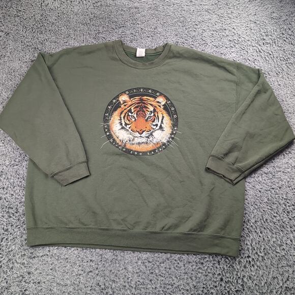 San Diego Zoo Wild Animal Park Sweater Adult 3XL XXXL Green Souvenir Pullover - Picture 1 of 6